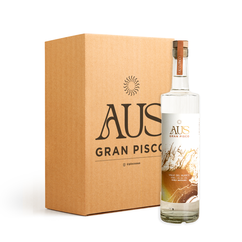 Lleva la conveniente caja de 6 de botellas Pisco Aus – Gin Elemental