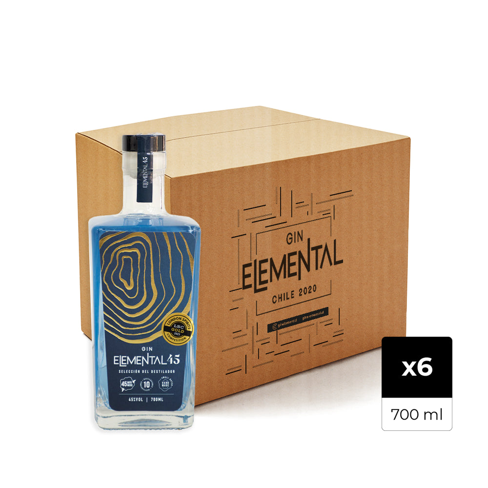 Caja de 6 botellas Gin Elemental 45